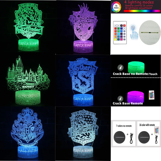 Veilleuse Harry potter avec télécommande 16 couleurs LED